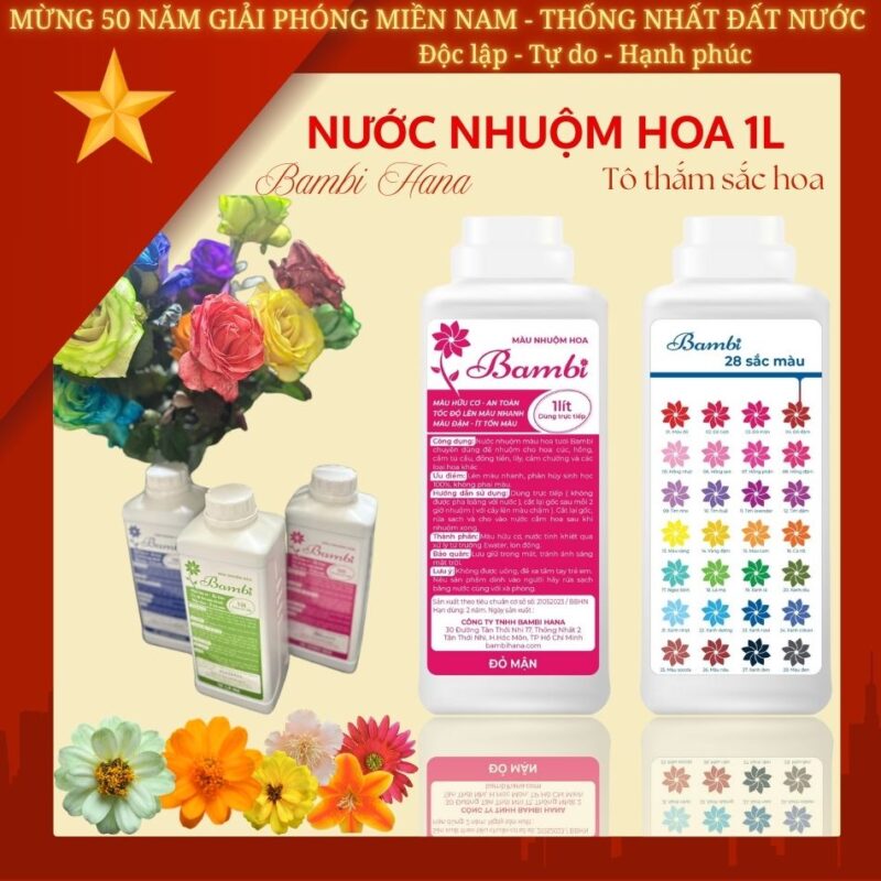 Combo 5 chai màu Bambi 1L