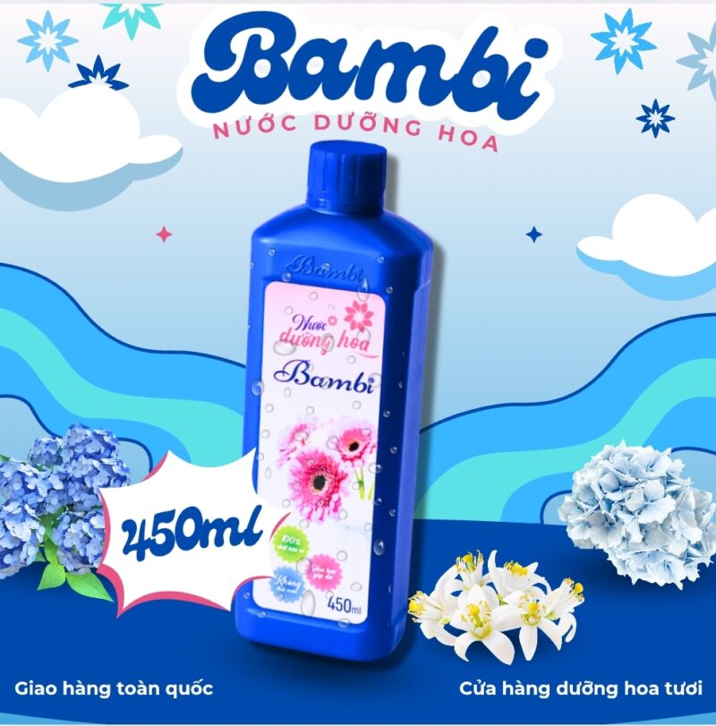Nước Dưỡng Hoa Tươi Lâu BAMBI giữ hoa tươi lên đến 2 tuần và làm cứng cánh hoa chai 450ml