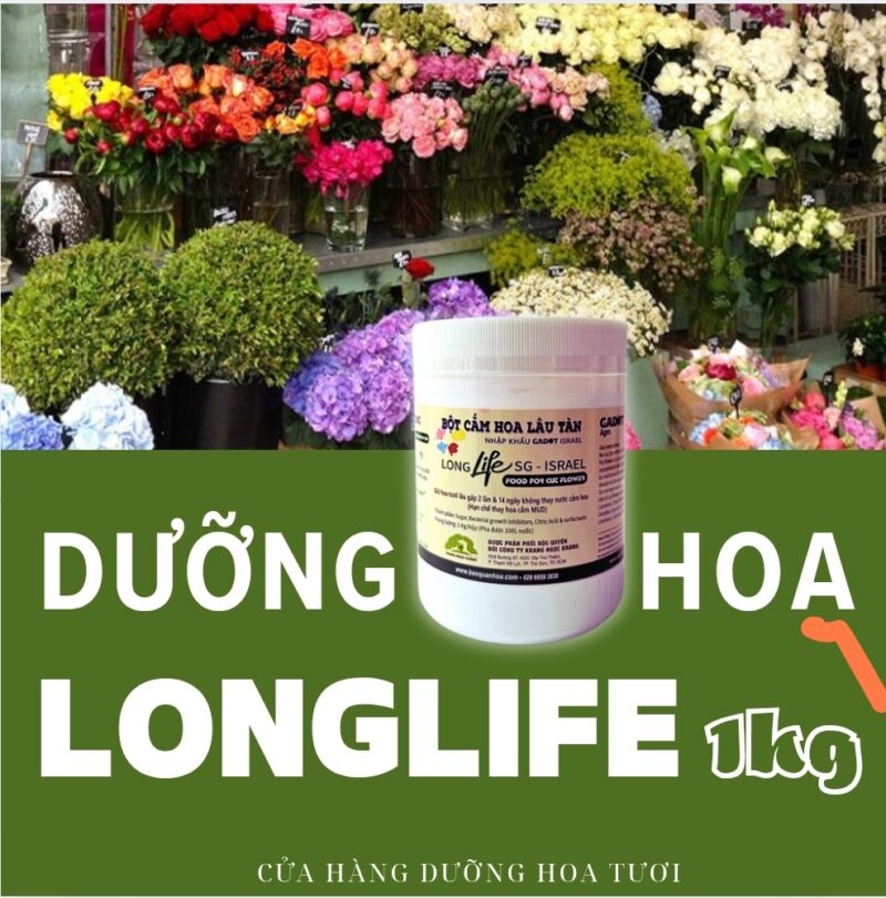 1 KG Bột dưỡng hoa tươi lâu tàn LONGLIFE nhập khẩu Israel - dành cho shop hoa bảo quản hoa cắm lẵng, cắm xốp tươi lâu