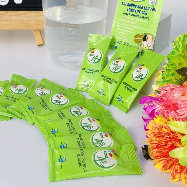 Combo 100 gói dưỡng hoa tươi lâu Longlife nhập khẩu Israel, thuốc dưỡng hoa tươi lâu